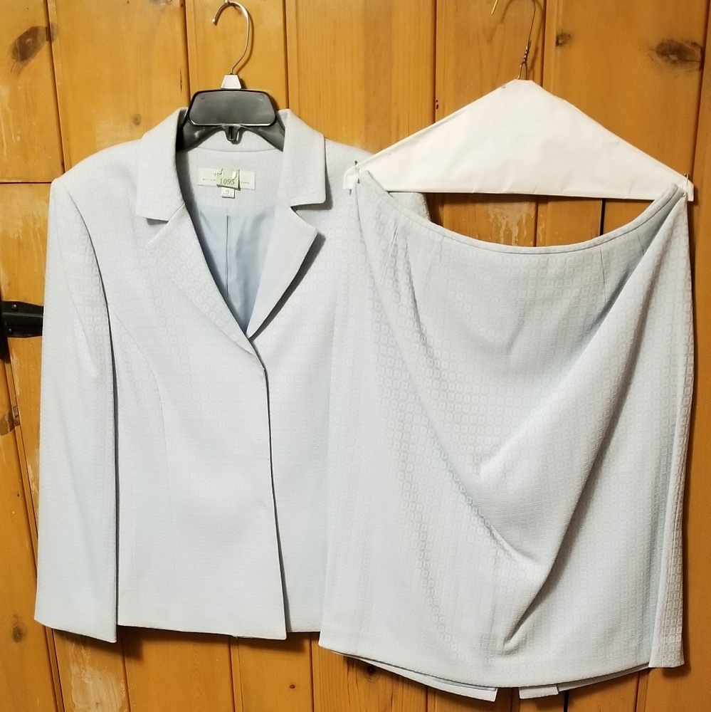 Sky blue skirt suit